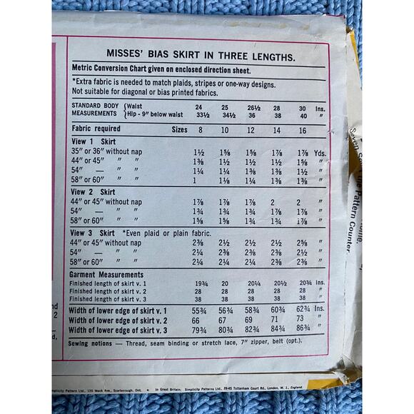 Simplicity 6573 pattern swing skirt maxi midi size 12 - Picture 5 of 5